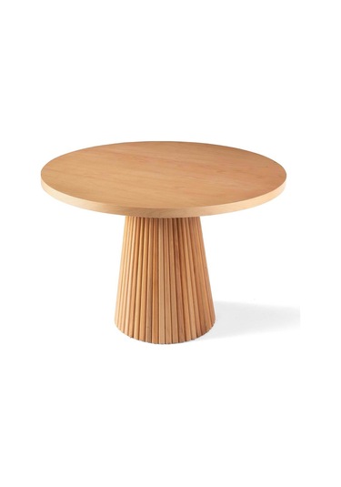 Milas Natural Ahşap Bohem Yemek Masası 130x130 Naturel