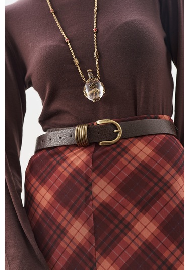 Antik Tokalı Kemer Kahverengi Kahverengi