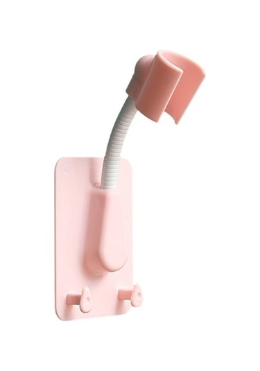 Primepickings Pembe Duvara Montaj Duş Başlığı Tutucu Duş Montaj Braketleri Ayarlanabilir Kendinden Yapış 2 Katlı Gri