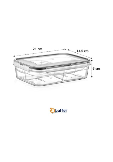 Buffer® 4 Bölmeli Contalı Kilitli Kapaklı Erzak Saklama Kabı