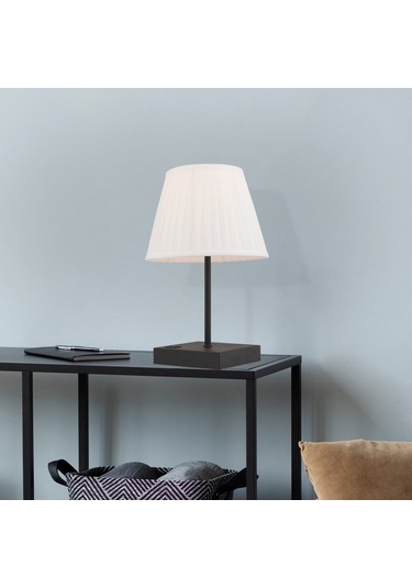 Edel Beyaz Şapkalı Siyah Masa Lambası Modern Tasarım Salon Yatak Odası Abajur Siyah
