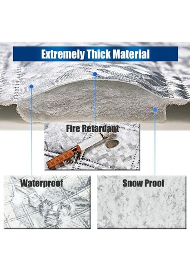 140 X 80cm Araç Arka Camı Kalınlaştırılmış Güneş Kalkanı Tüm Hava Koşullarına Karşı Koruyucu Kapak Gümüş