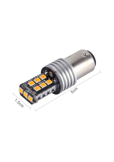 Diğer 2 Adet 1157/bay15d 3w 15 Smd-3528 Led Araba Dönüş Işığı, 12v Dc Sarı Sarı Işık