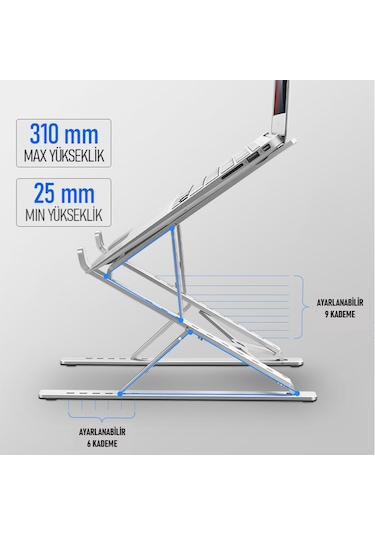SooPii DM09 12.6''-17.3'' Çift Katlı Alüminyum Notebook Standı