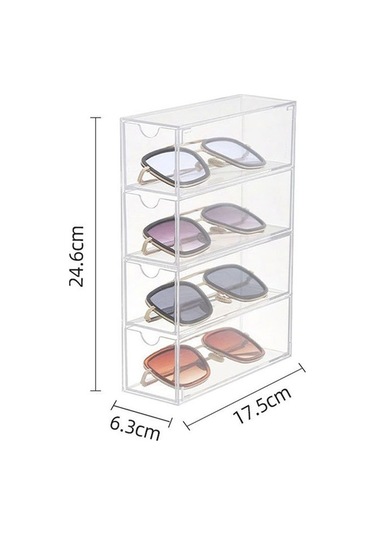 Tongxida 4 Katmanlı Akrilik Çekmece Vitrini, Toz Geçirmez, Şeffaf Masaüstü Saklama, Yeniden Kullanılabilir Diğer