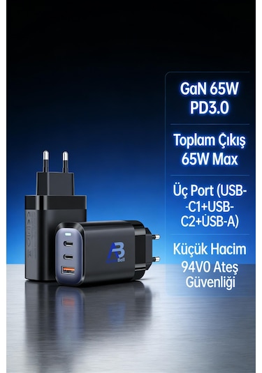 Apollobell Chp01-007 65w Gan Pro + Şarj Aleti