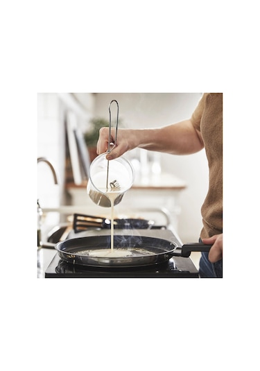 Ikea Mıddagsmat Krep-pankek Tavası 24 Cm Krom - Siyah 1 Parça Gümüş - Siyah