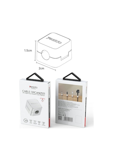 Yesıdo C216 4 Adet Kablo Düzenleyici Manyetik Masa Kablo Klipsi Yönetim Telefon Kablosu Kaleci Beyaz