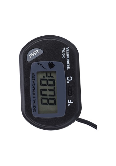 Hangfox Siyah Lcd Dijital Akvaryum Termometresi - Büyük Ekranlı, Kolay Okunur, C/ F Dönüştürülebilir, Sürekli Su Sıcaklığı Ölçer