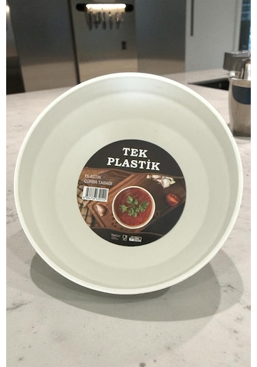 12'li Sert Plastik Çorba Kasesi Kırılmaz Yıkanabilir Beyaz