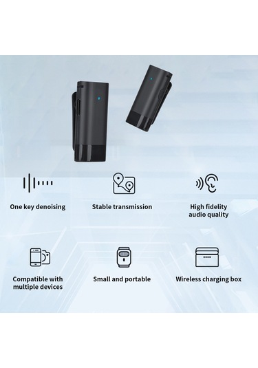 Honmex İki Mikrofonlu Kablosuz Yaka Mikrofonu, Şarj Kutusu İle, Gürültü Engelleme, Telefon Canlı Yayın Ve Röportaj İçin, İos Arayüzü