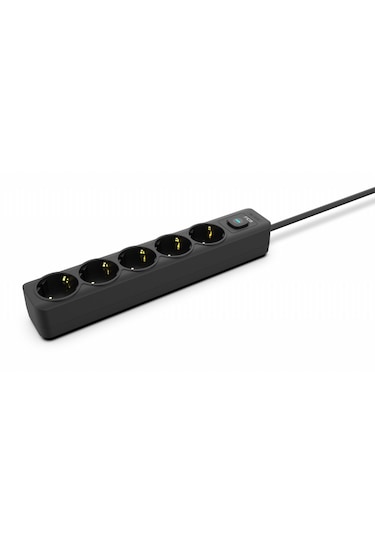 Inca Ipw-44sy 5 Port Akım Korumalı Led Tuşlu Priz 1.5m Siyah