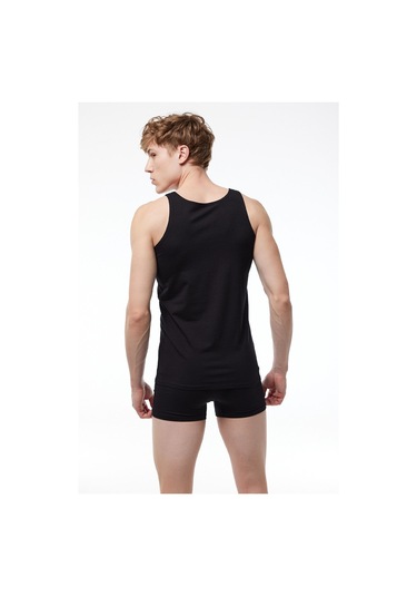 Malabadi Erkek Siyah Ince Askılı Iz Yapmayan Modal Atlet 013 Siyah