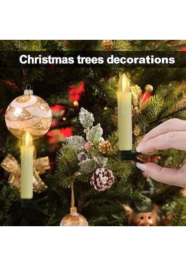 Uzaktan Kumandalı Elektronik Mum Işığı Yılbaşı Ağacı Süsü-açık Mo