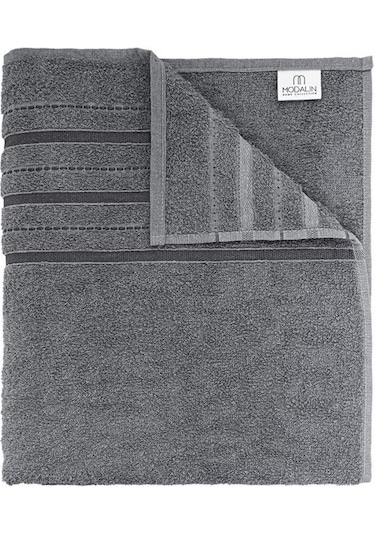 Bej Banyo Havlusu Tekli Dora 90x150 Cm Yüksek Emici Gri