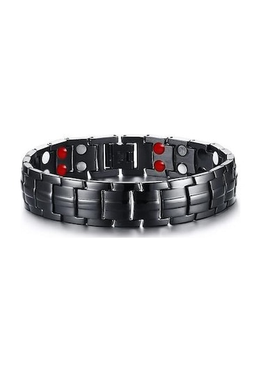 El Zinciri Enerji Sağlığı Germanyum Manyetik Bilezik Siyah Altın - Gold