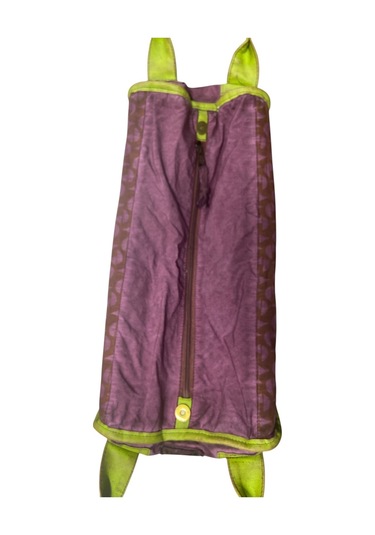 Kaliteli Eskitme Organik Vintage Salaş Desenli Günlük Gezi Seyahat Plaj Kadın Omuz El Çantası M Yeşil Mor