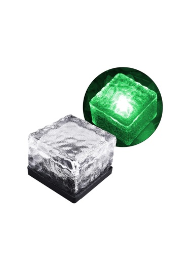 Solar Ledli Yeşil Tuğla Görünümlü Bahçe Dekorasyon Aydınlatma 3731