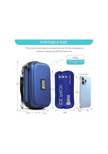 24 Saat İnsülin Soğutucu Seyahat Çantası Seyahat İçin Sıcaklık Göstergeli Diyabet Soğutucu 2 Buz Torbalı Soğutmalı İlaç Saklama Çantası En Iyi Kalite 25 Çok Renkli