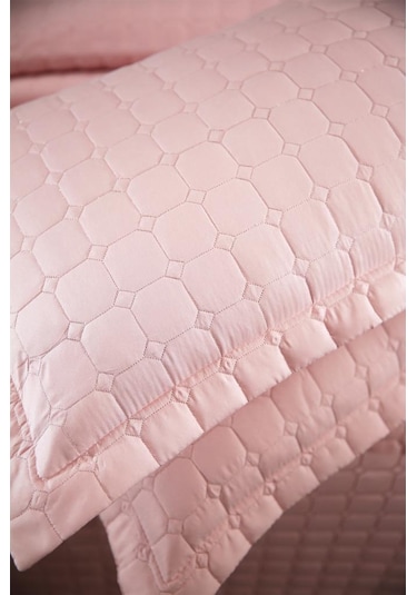Estiva Çift Kişilik Yatak Örtüsü Pudra Pudra