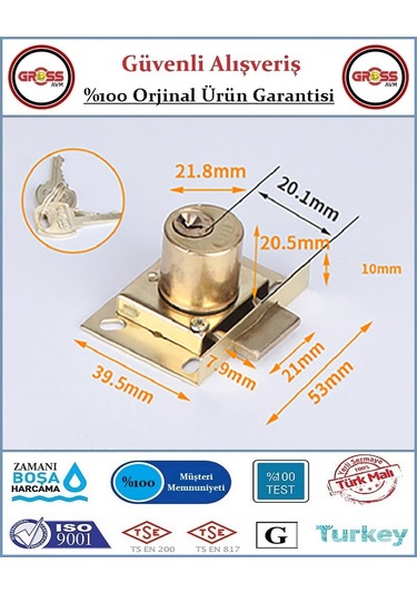 Drawer Lock Çekmece Kilidi 303 - Siyah