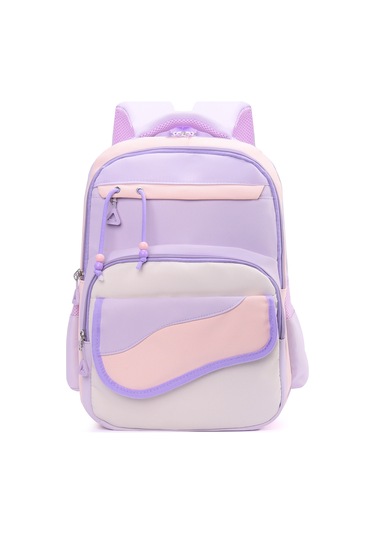 İlkokul Okul Çantası Yeni Büyük Kapasiteli Basit Hafif Oxford Sırt Çantası Kadın 3-8 Yaş Çocuklar İçin Rahat Sırt Çantası mor