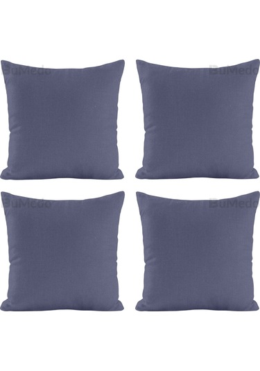 Dekoratif 4'lü Kırlent Yastık Kılıfı Seti - 42 X 42 Cm - Antrasit