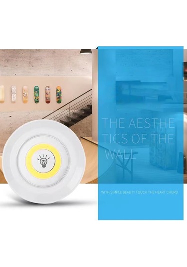 Dianziye 3'lü Cob Duyarlı Tıklama Lambası, Uzaktan Kumanda, 30 Dakika Gecikmeli Kapatma, Yarı Ve Tam Parlaklık, Islak Işık Pil Dahil Değil