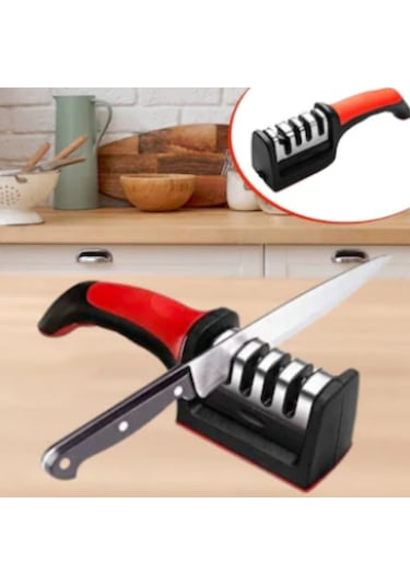 Bıçak Bileyici 4açılı Elmas Seramik Çelik El Bıçakları Bileme Siyah