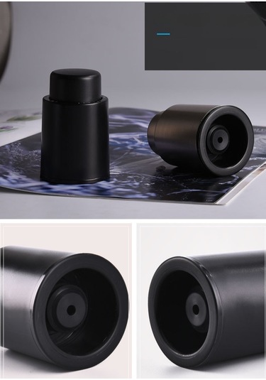 Yystore İtme Tipi Vakumlu Şarap Tıpası Tarih Kayıt Fonksiyonu Siyah