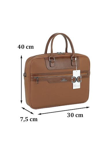 Case Club Taba Renk Evrak Çantası 15,6'' Laptop Bölmeli Taba