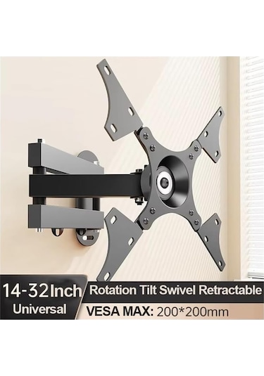 Kol Monitörü, 14 İla 32 İnç Lcd Led Monitör İçin Evrensel Ayarlanabilir Tv Duvar Montaj Braketi