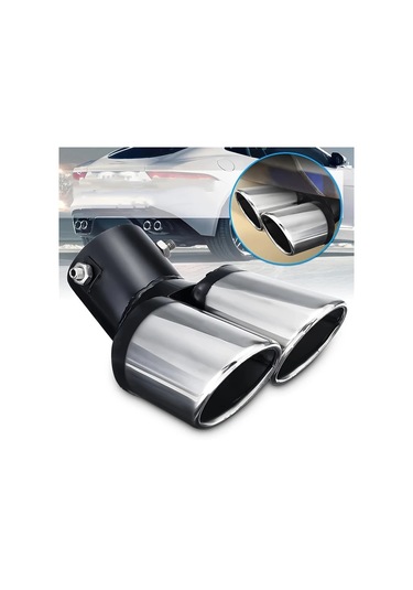 Elmpaly Kavisli Eğimli Ağız Kırmızı Mavi Evrensel Egzoz Redüktörü Modifiye Malzemeleri