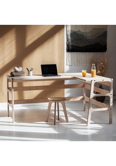 Woodesk Valencia Ahşap Çalışma Masası, Natural Renk Cpt4631-125 Naturel