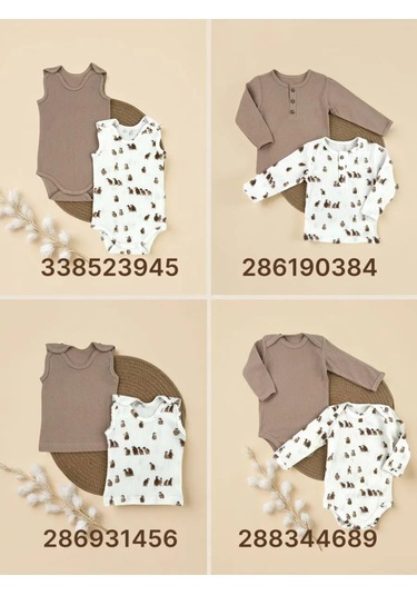 Svetik 2'li Yeni Doğanlar İçin Düğazlı Body Seti 391020892 Sütlü