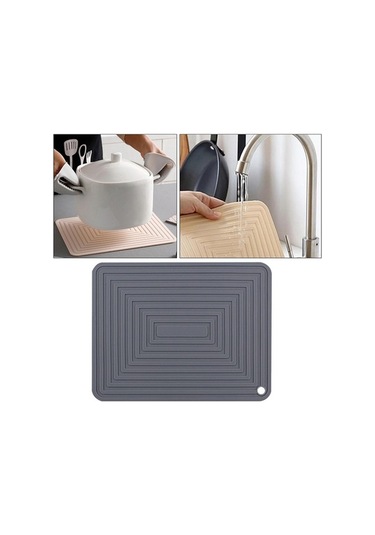 Pazly Tutucu Suntek Su Mat Kurutma Güveç Gri Geçirmez Bulaşık Rf Gri