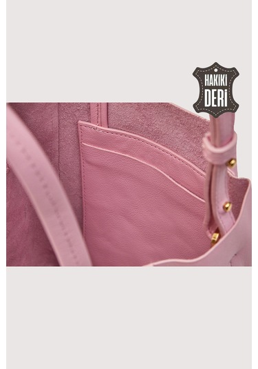 Hakiki Deri Kadın El Çantası Pembe Smr8751 Pembe