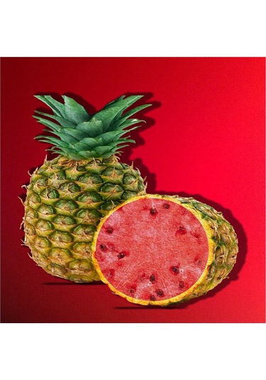 İlüstrasyon Meyve Manipülasyon Doğal Taş Bardak Altlığı 4'lü Set - Natural Stone Coasters - Taş Çok Renkli