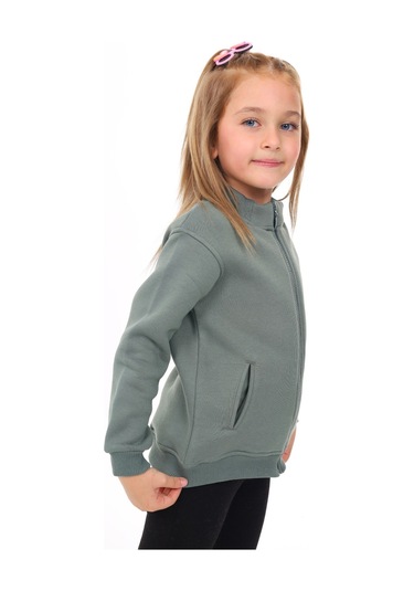 Toontoy Kız Çocuk Nakışlı Hırka Yeşil