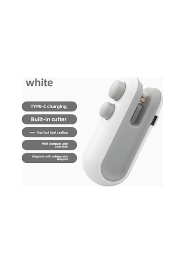 Reedark Ev İçi Mıknatıslı El Basmalı Plastik Poşet Kapama Makinesi - Mini Taşınabilir Atıştırmalık Sigortlama Aleti Beyaz Ce Onaylı Beyaz