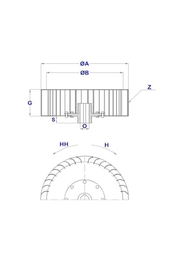 Çap 146 Boy 70 Delik 9 Mm Sol Yön Radyal Fan Pervanesi