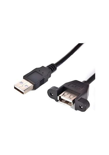 Speeduf Erkek Dişi Panel Tipi Kablosu Siyah Usb 2.0 Tip A 2m