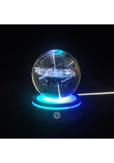 Usb'li Gezegenler Tasarımlı Dönen Cam Küre