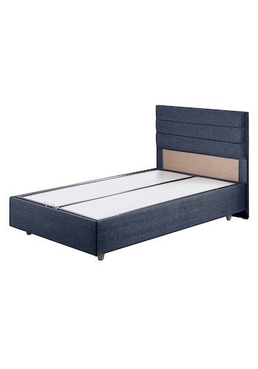 Sofia Tek Kişilik Baza Başlık Comfort Yatak Seti Lacivert 90 x 190