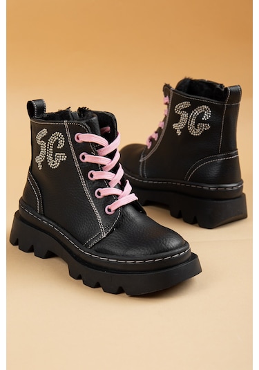 ŞirinGenç Ortopedik Bağlı Fermuarlı Deri Pudra Kız Çocuk Bot-2130 Pudra