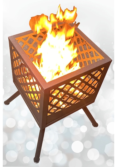 Bahçe Şöminesi Ateş Çukuru 60 Litre Büyük Boy Şömine Bahçe Sobası Balkon Isıtma Fire Pit