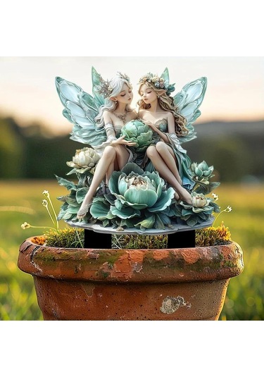 Qingmipy Yeşil Beyaz Çim Bahçe Figürü, Akrilik Su Geçirmez Dayanıklı, Kolay Kurulum Dekoratif "süt Masalı" Bitki Süs Ykc473