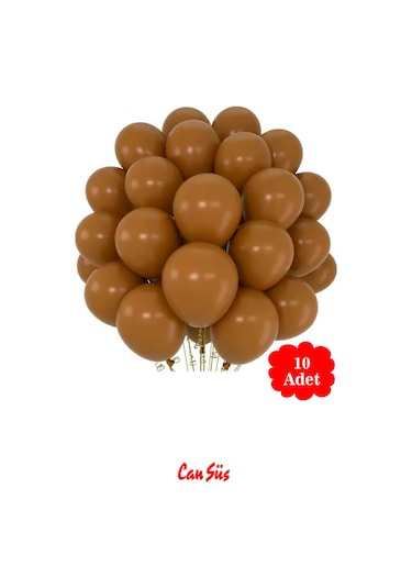 Pastel Balon 12 İnç 10'lu Kahverengi