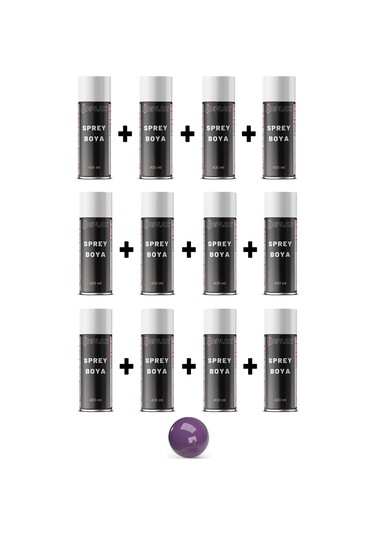 12 Adet Ral 4005 Leylak Mor Sprey Boya 400 Ml.