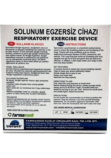 Bluewell Solunum Egzersiz Cihazı Triflo 3 Top